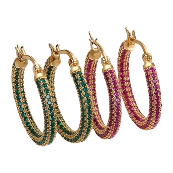 Black Pave Crystal Hoop Earrings Rhinestone Covered Blackened Metal Small Hoops - Picture 14 of 14